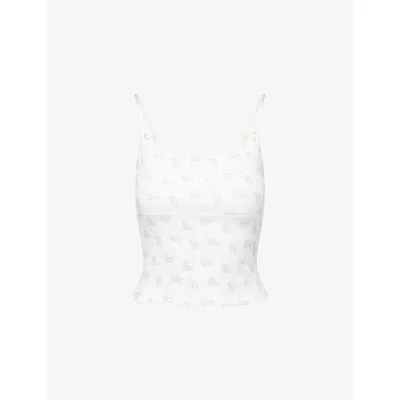We Are Tala Omens Croissant Soft Lounge Pyjama Cotton-jersey Cami Top