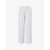 We Are Tala Omens Grey Marl Soft Wide-leg Cotton Pyjama Bottoms Xl