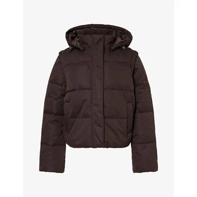 We Are Tala Omens  Storm Puffer Shell Jacket In Americano