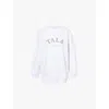 We Are Tala Omens Grey Marl Studio Borg-logo Oversized Organic-cotton Jersey Sweatshirt In Grey Marl