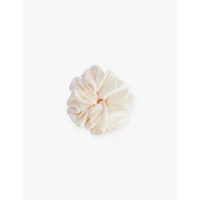 We Are Tala Omens Coconut Milk Xl Satin Scrunchie In White