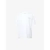 We Are Tala Omens White Oversized Embossed-branding Cotton-jersey T-shirt Xs In White