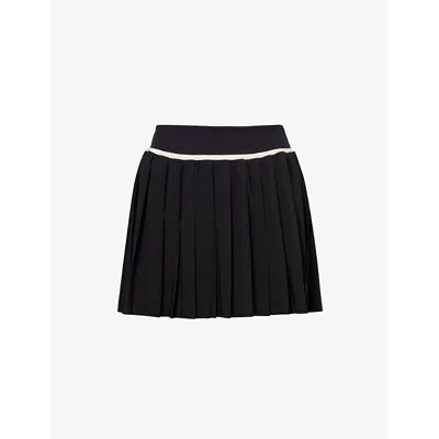We Are Tala Womens Black Dayflex Pleated Stretch-recycled-nylon Mini Skirt