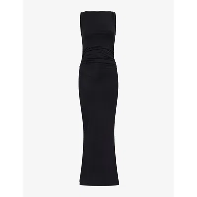 We Are Tala Womens Black Dayflex Slim-fit Stretch-woven Maxi Dress