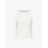 We Are Tala Womens Coconut Milk 365 Racer Tank Round-neck Stretch-woven Jersey Top In Coconut Milk