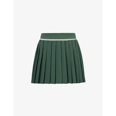 We Are Tala Womens Green Dayflex Pleated Stretch-recycled-nylon Mini Skirt