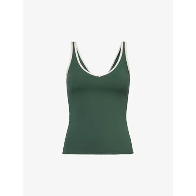 We Are Tala Womens Green Dayflex Slim-fit Stretch-recycled Nylon Top