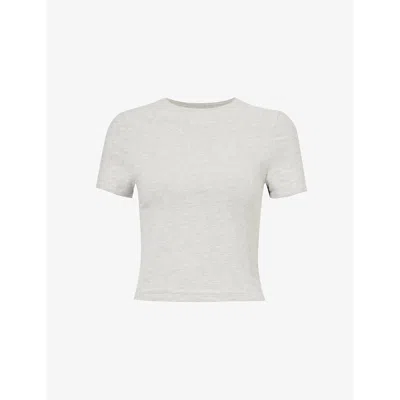 We Are Tala Womens Grey Marl 365 Short-sleeve Stretch-woven Jersey T-shirt