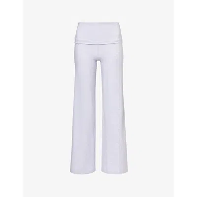 We Are Tala Womens Grey Marl Dayflex Wide-leg Stretch-recycled Nylon Trousers