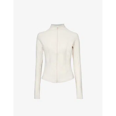 We Are Tala Womens Milk Dayflex Slim-fit Stretch-recycled Nylon Jacket In Milk