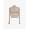 We Are Tala Womens Pebble Marl Sculpt Seamless Panelled Stretch-recycled Nylon And Polyester Jacket