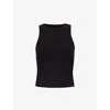 We Are Tala Womens Shadow Black 365 Racer Tank Round-neck Stretch-woven Jersey Top
