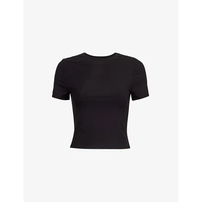 We Are Tala Womens Shadow Black 365 Short-sleeve Stretch-woven Jersey T-shirt