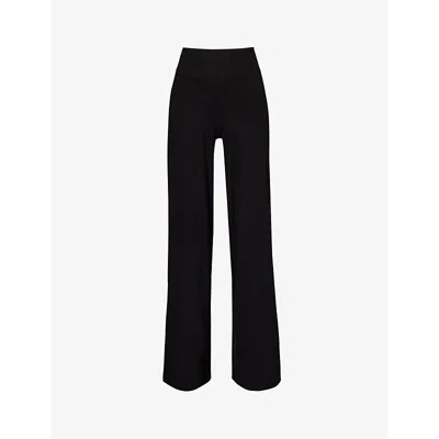 We Are Tala Womens Shadow Black 365 Wide-leg Stretch-woven Trousers