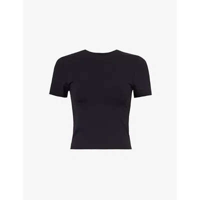 We Are Tala Womens Shadow Black Dayflex Short-sleeved Stretch-recycled Nylon T-shirt In Shadow Black