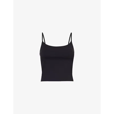 We Are Tala Womens Shadow Black Dayflex Sleeveless Stretch-recycled Nylon Top