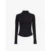 We Are Tala Womens Shadow Black Dayflex Slim-fit Stretch-recycled Nylon Jacket In Shadow Black