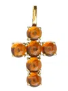 We By Whitebird 18k Yellow Gold Ismène Cross Carnelian Pendant In Orange