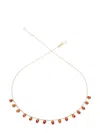We By Whitebird 18kt Yellow Gold Dancing Drops Garnet Necklace In Gold