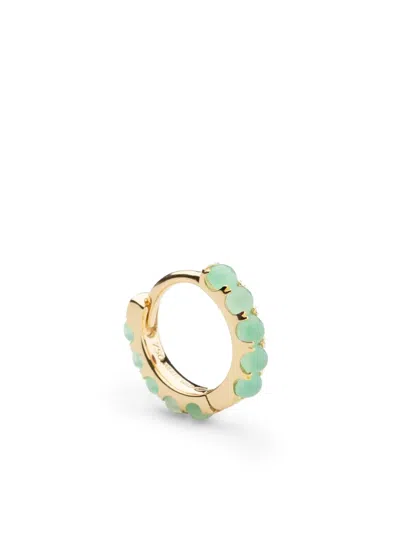 We By Whitebird 18kt Yellow Gold Ismène Chrysoprase Hoop Earring