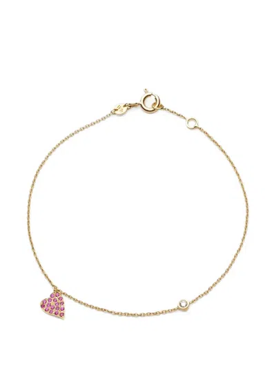 We By Whitebird Clarisse Coeur Ruby And Diamond Bracelet In Gold