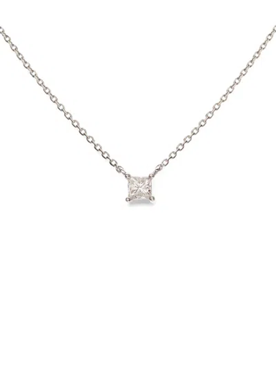 We By Whitebird Fancy Princess Diamond Necklace In Silver