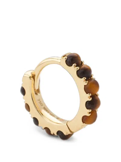We By Whitebird Ismène Tiger Eye Hoop Earring In Gold