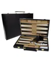 We Games Black Leatherette Backgammon Set, 14.75 X 9.75 In. Closed In Black