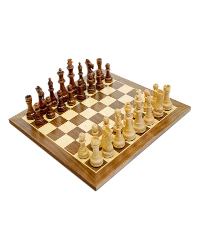 We Games Classic Staunton Wood Chess Set, Wood Board 15 In., 3.75 In. King In Brown