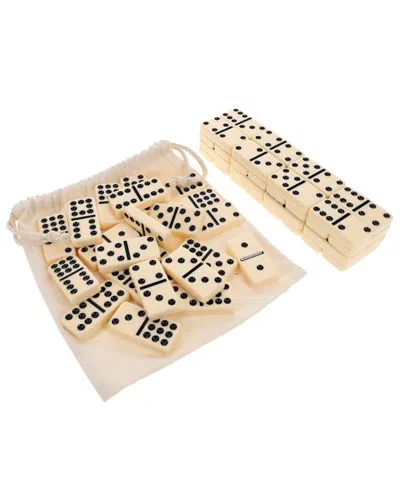 We Games Double Nine Dominoes With Canvas Bag In Ivory