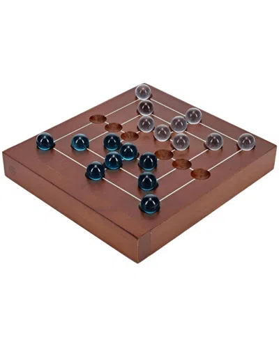 We Games Nine Men's Morris Wooden Travel Game With Marbles In Transparent