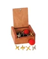 We Games Old-fashioned Metal Jacks In A Wooden Box In Brown