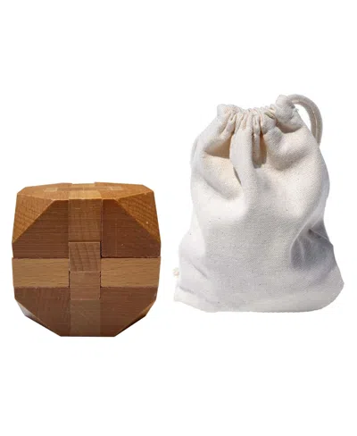 We Games Solid Wood 3d Cube Puzzle With Slanted Corners