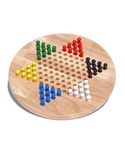 We Games Solid Wood Chinese Checkers With Wooden Pegs In Transparent