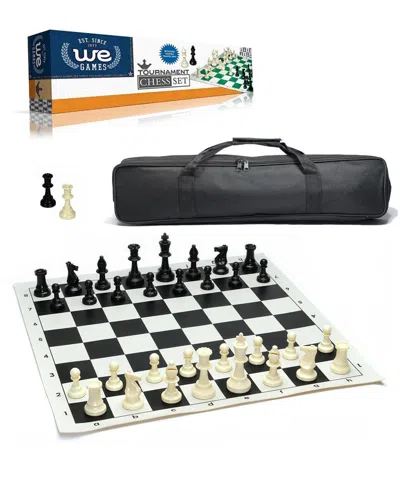 We Games Travel Tournament Chess Set, 20 In Board, Chess Bag, 3.75 In. King In Black
