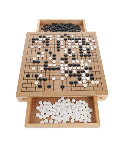 We Games Wood Go Set With Pull Out Drawers -12 In. In Brown