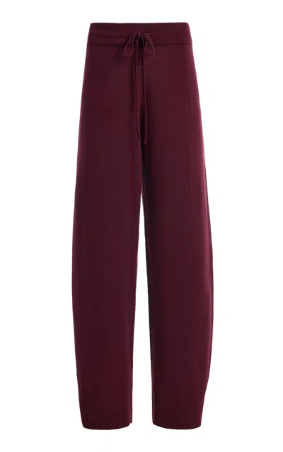 We Norwegians Geilo Wool Track Pants In Burgundy