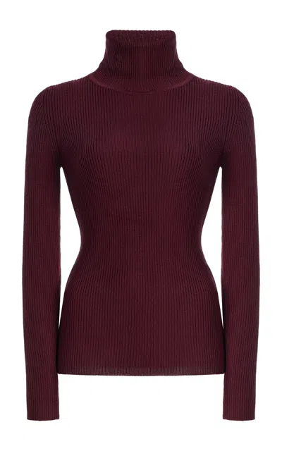 We Norwegians Geilo Wool-blend Turtleneck Sweater In Burgundy