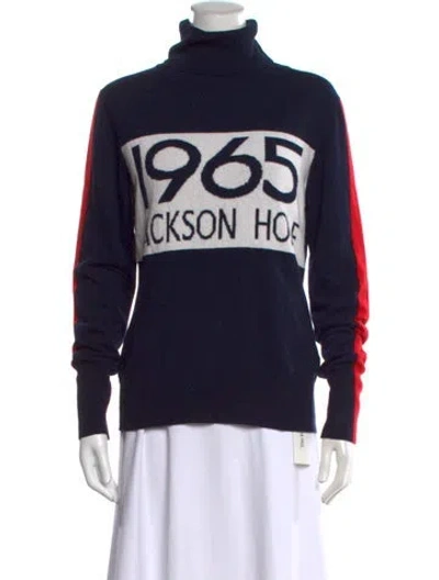 Pre-owned We Norwegians Graphic Print Turtleneck Sweater In Blue
