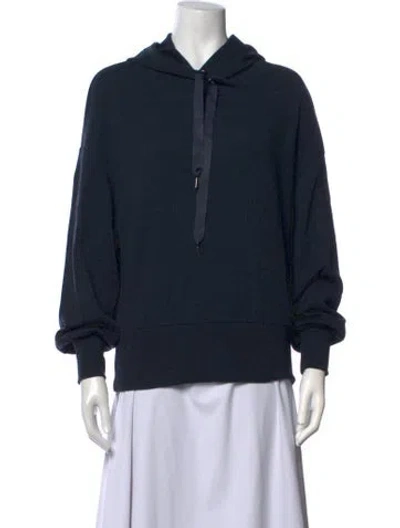 Pre-owned We Norwegians Merino Wool Crew Neck Hoodie In Blue