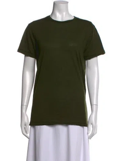 Pre-owned We Norwegians Merino Wool Crew Neck T-shirt In Green