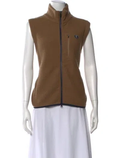 Pre-owned We Norwegians Merino Wool Mock Neck Sweater In Brown