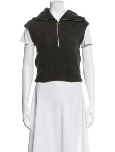 Pre-owned We Norwegians Merino Wool Mock Neck Sweatshirt In Green