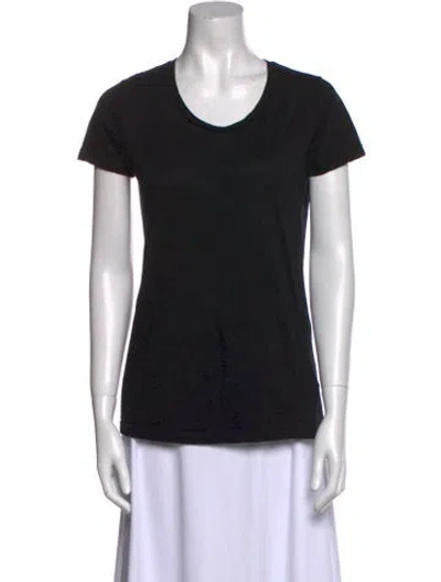 Pre-owned We Norwegians Merino Wool Scoop Neck T-shirt In Black