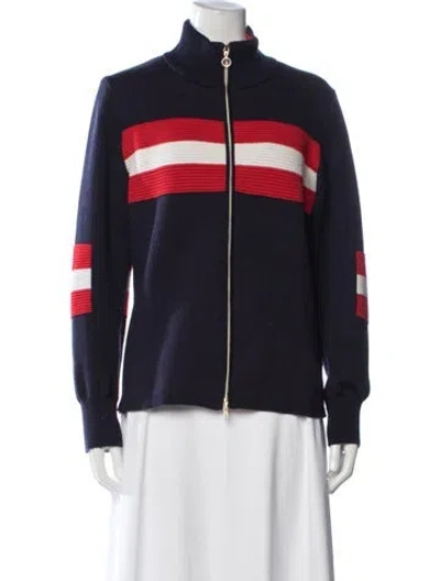 Pre-owned We Norwegians Merino Wool Striped Jacket In Blue
