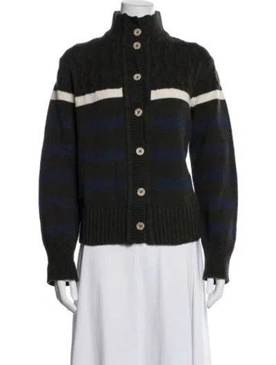 Pre-owned We Norwegians Merino Wool Striped Sweater In Black