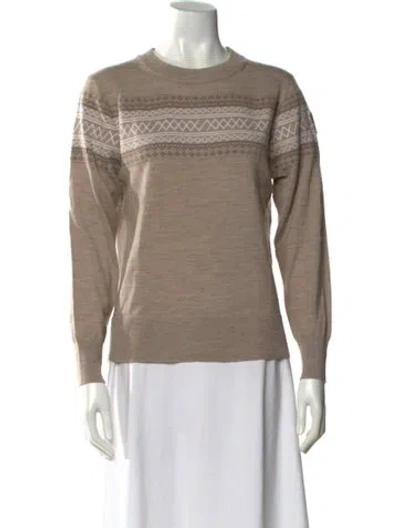 Pre-owned We Norwegians Merino Wool Striped Sweater In Neutral