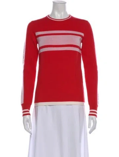 Pre-owned We Norwegians Merino Wool Striped Sweater In Red