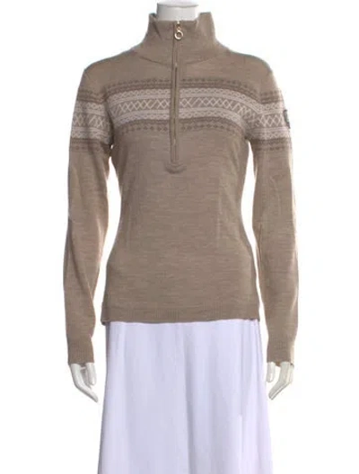 Pre-owned We Norwegians Patterned Turtleneck Sweater In Brown