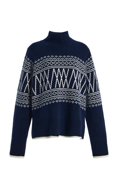 We Norwegians Setesdal Wool-cashmere Pullover In Blue